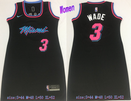 Women's Nike Miami Heat #3 Dwyane Wade Black Dress