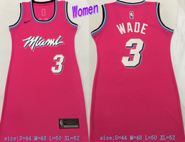 Women's Nike Miami Heat #3 Dwyane Wade Pink Dress