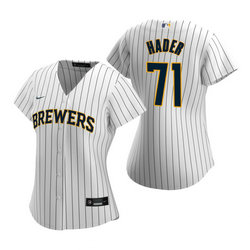 Women's Nike Milwaukee Brewers #71 Josh Hader White Game Authentic Stitched MLB Jersey