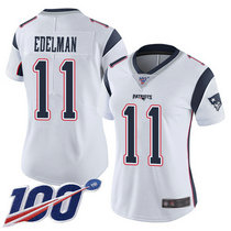 Women's Nike New England Patriots #11 Julian Edelman 100th Season White Vapor Untouchable Authentic Stitched NFL Jersey