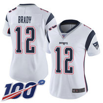 Women's Nike New England Patriots #12 Tom Brady 100th Season White Vapor Untouchable Limited Authentic Stitched NFL Jersey