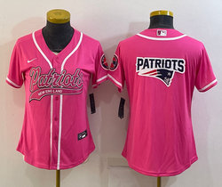 Women's Nike New England Patriots Pink Joint Big Logo Authentic Stitched baseball jersey