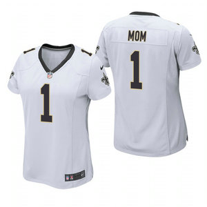 Women's Nike New Orleans Saints #1 Dad White 2021 Mother's Day Authentic Stitched NFL Jersey