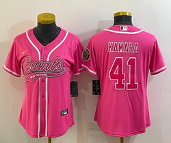Women's Nike New Orleans Saints #41 Alvin Kamara Pink Joint Authentic Stitched baseball jersey