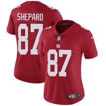 Women's Nike New York Giants #87 Sterling Shepard Red Vapor Untouchable Authentic Stitched NFL Jersey
