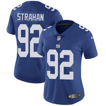 Women's Nike New York Giants #92 Michael Strahan Blue Vapor Untouchable Authentic Stitched NFL Jersey