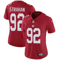 Women's Nike New York Giants #92 Michael Strahan Red Vapor Untouchable Authentic Stitched NFL Jersey