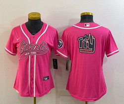 Women's Nike New York Giants Pink Joint Big Logo Authentic Stitched baseball jersey