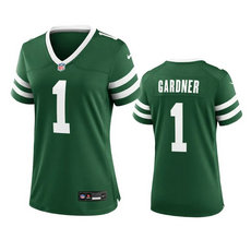 Women's Nike New York Jets #1 Ahmad Sauce Gardner Green 2024 Authentic Stitched NFL Jersey