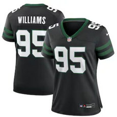 Women's Nike New York Jets #95 Quinnen Williams Black 2024 Authentic Stitched NFL Jersey