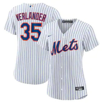 Women's Nike New York Mets #35 Justin Verlander White Authentic Stitched MLB Jersey