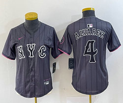 Women's Nike New York Mets #4 Francisco Alvarez 2024 City Authentic Stitched MLB Jersey