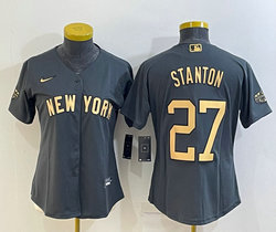 Women's Nike New York Yankees #27 Giancarlo Stanton Charcoal 2022 All Star Authentic Stitched MLB Jersey