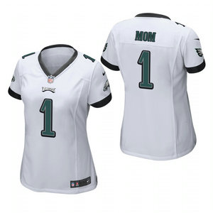 Women's Nike Philadelphia Eagles #1 Dad White 2021 Mother's Day Authentic Stitched NFL Jersey