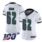 Women's Nike Philadelphia Eagles #62 Jason Kelce 100th White jersey