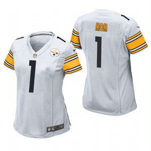 Women's Nike Pittsburgh Steelers #1 Dad White 2021 Mother's Day Authentic Stitched NFL Jersey