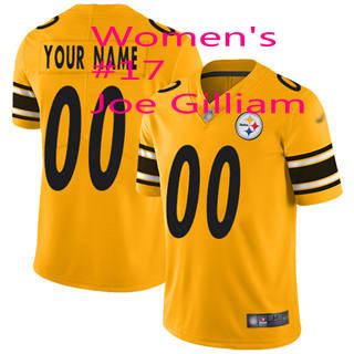 Women's Nike Pittsburgh Steelers #17 Joe Gilliam Gold Inverted Legend Authentic Stitched NFL Jersey