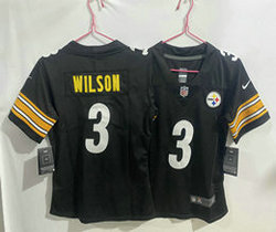Women's Nike Pittsburgh Steelers #3 Russell Wilson Black Vapor Untouchable Stitched Jersey