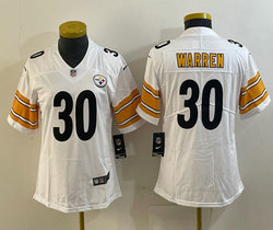 Women's Nike Pittsburgh Steelers #30 Jaylen Warren White Vapor Untouchable NFL jersey