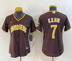 Women's Nike San Diego Padres #7 Ha-Seong Kim brown Authentic Stitched MLB Jersey