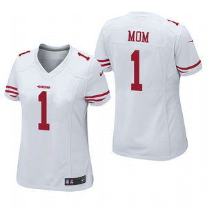Women's Nike San Francisco 49ers #1 Dad White 2021 Mother's Day Authentic Stitched NFL Jersey
