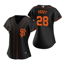 Women's Nike San Francisco Giants #28 Buster Posey Black Game Authentic Stitched MLB Jersey