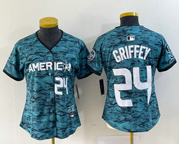 Women's Nike Seattle Mariners #24 Ken Griffey Teal 2023 All-Star Stitched Baseball Jersey
