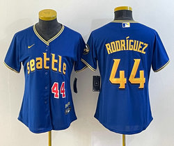 Women's Nike Seattle Mariners #44 Julio Rodriguez Red #44 on front 2023 City Authentic Stitched MLB jersey