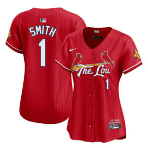 Women's Nike St.Louis Cardinals #1 Ozzie Smith Red 2024 City Game Authentic stitched MLB jersey