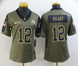 Women's Nike Tampa Bay Buccaneers #12 Tom Brady 2021 salute to service Authentic Stitched NFL Jersey