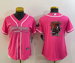 Women's Nike Tampa Bay Buccaneers Pink Joint Big Logo Authentic Stitched baseball jersey