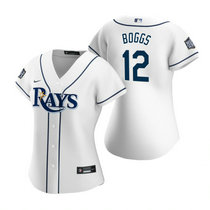 Women's Nike Tampa Bay Rays #12 Wade Boggs White Game 2020 World Series Game MLB jersey
