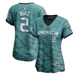 Women's Nike Tampa Bay Rays #2 Yandy Díaz Teal 2023 All-Star Stitched Baseball Jersey