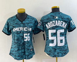 Women's Nike Tampa Bay Rays #56 Randy Arozarena Light Blue Authentic stitched MLB jersey