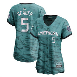 Women's Nike Texas Rangers #5 Corey Seager Teal 2023 All-Star Stitched Baseball Jersey