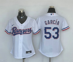 Women's Nike Texas Rangers #53 Adolis Garcia White Authentic Stitched MLB Jersey