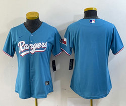 Women's Nike Texas Rangers Blank Light Blue Game Authentic Stitched MLB jersey