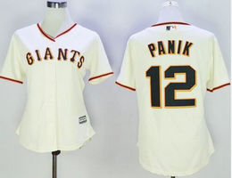 Women's San Francisco Giants #12 Joe Panik Cream New Majestic Authentic Stitched MLB Jersey