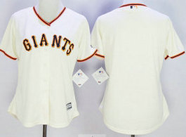 Women's San Francisco Giants Blank Cream New Majestic Authentic Stitched MLB Jersey