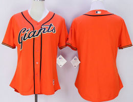 Women's San Francisco Giants Blank Orange New Majestic Authentic Stitched MLB Jersey