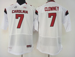 Women's South Carolina Fighting Gamecocks #7 Javedeon Clowney White Authentic Stitched College Football Jersey