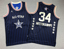 Youth 2024 All-Star #34 Giannis Antetokounmpo Stitched Navy Basketball Jersey