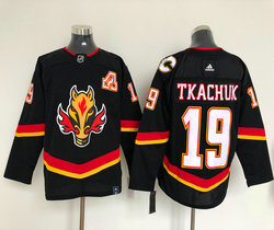 Youth Adidas Calgary Flames #19 Matthew Tkachuk Black 2021 Reverse Retro Authentic Stitched NHL Jersey
