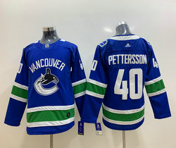 Youth Adidas Vancouver Canucks #40 Elias Pettersson Blue Authentic Stitched NHL Jerseys