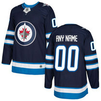 Youth Adidas Winnipeg Jets Customized Navy Blue Home Authentic Stitched NHL Jersey