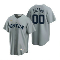 Youth Custom Nike Boston Red Sox Any Name Grey Game Cooperstown Collection Authentic stitched MLB jersey