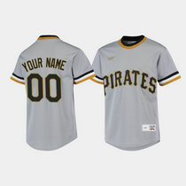 Youth Custom Nike Pittsburgh Pirates Gray Cooperstown Collection Game Authentic Stitched MLB Jersey