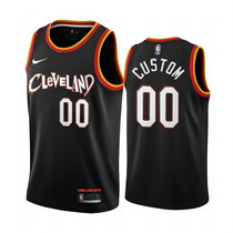 Youth Customized Nike Cleveland Cavaliers Black 2020-21 City Authentic Stitched NBA jersey
