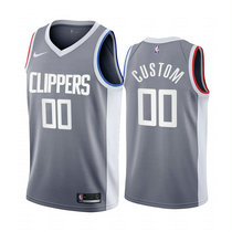 Youth Customized Nike Los Angeles Clippers Gray 2020-21 City Authentic Stitched NBA jersey