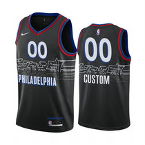 Youth Customized Nike Philadelphia 76ers Black 2020-21 City Authentic Stitched NBA jersey